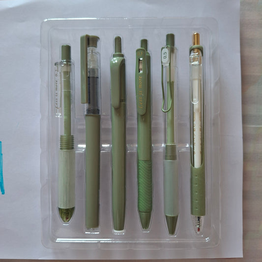 Yan Yan Gel Pen (Set of 6) Kawaii-Style Blue Gel Pens