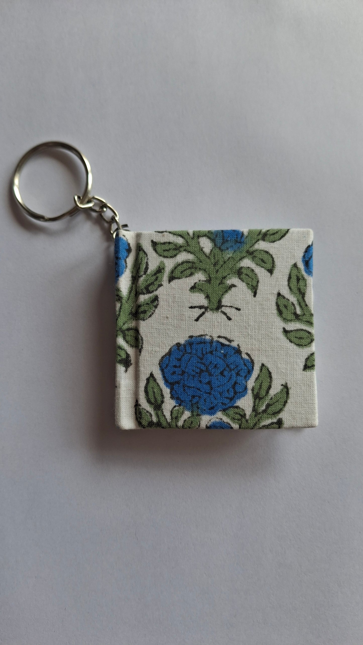 Pocket Size Keychain Diary – Handmade Fabric Mini Journal