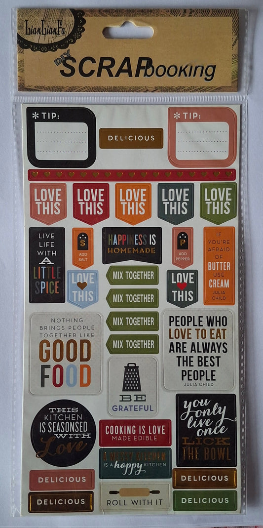Journal or scrapbook stickers