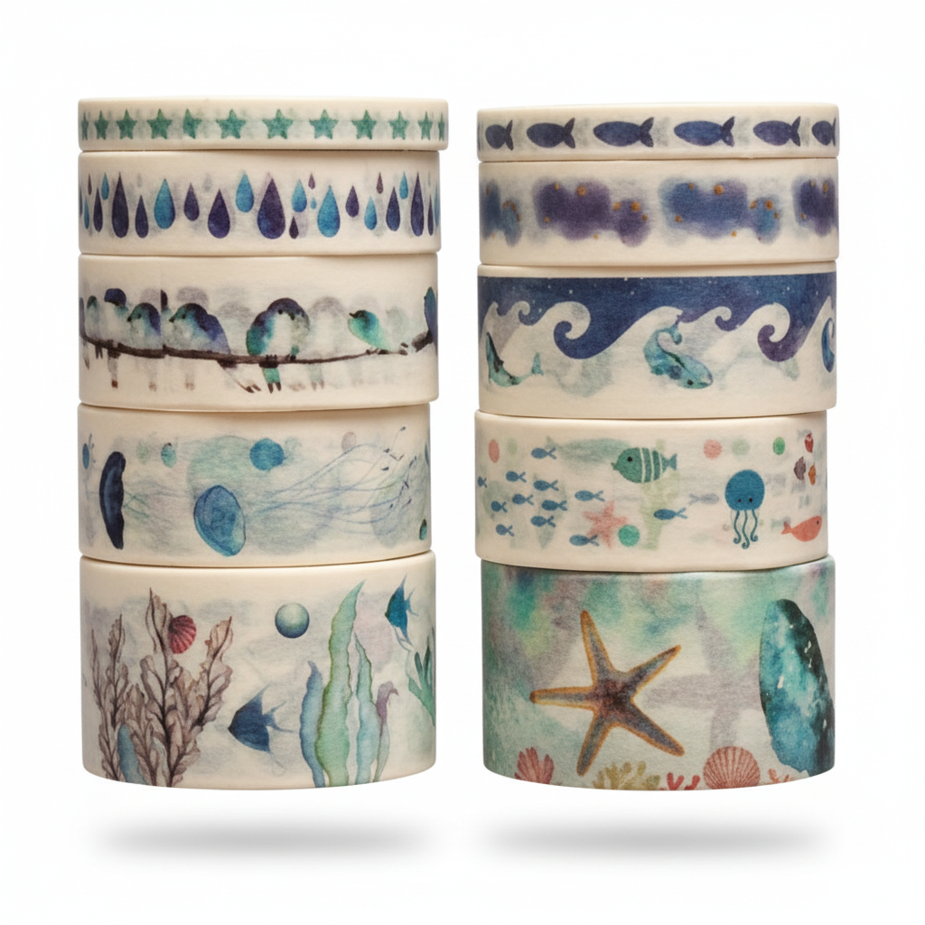 Ocean-themed washi tape collection product image