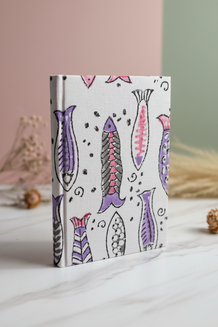 A5 Handmade Fabric Plain Diary – Hardbound Jaipuri Block Print Journal