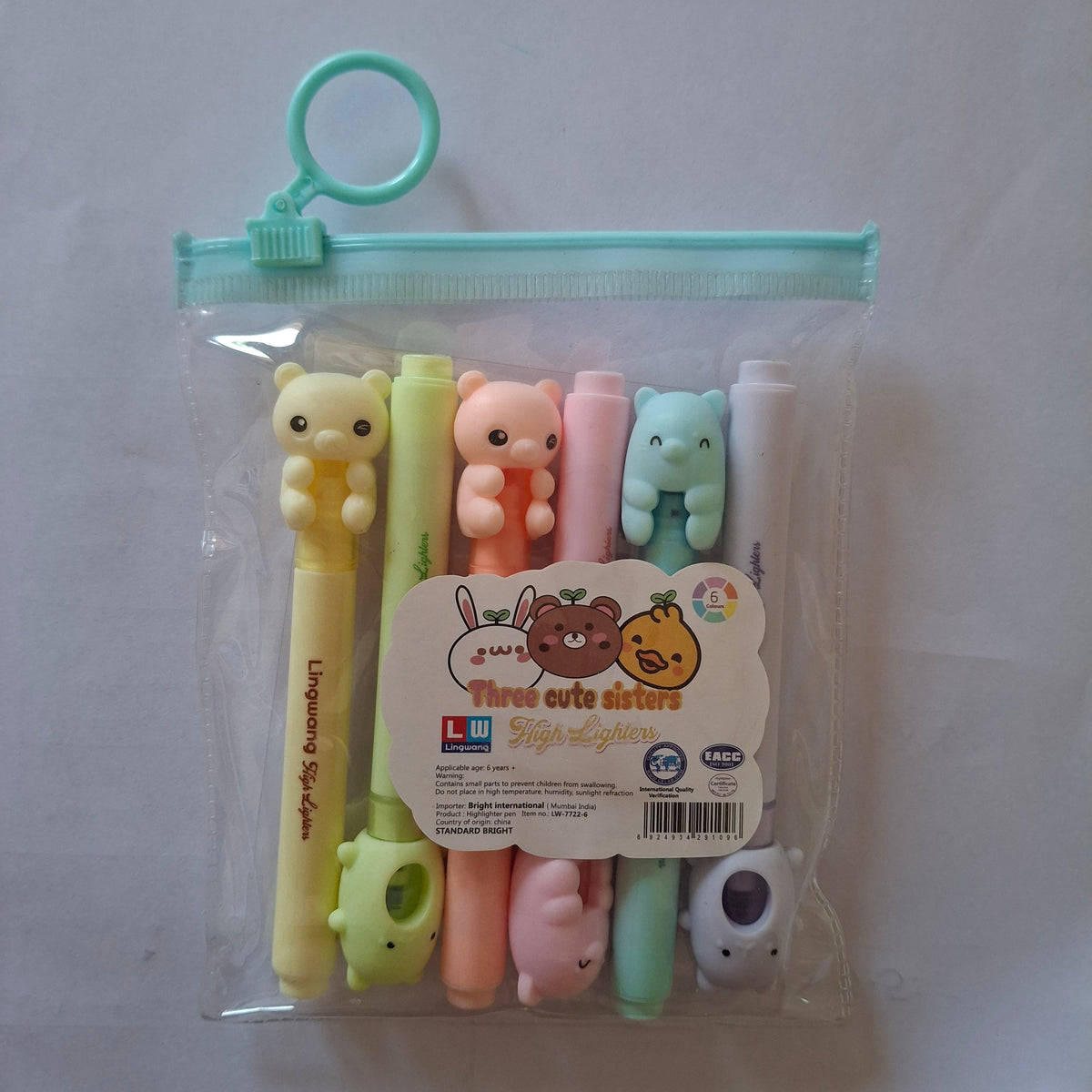 Cute sisters Highlighters (Set of 6)