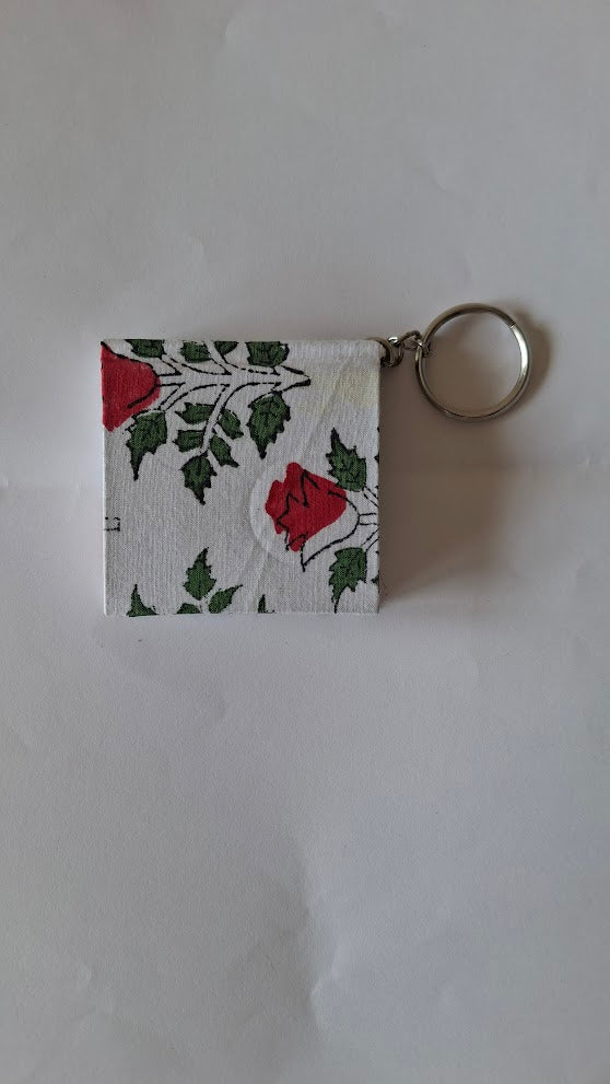 Pocket Size Keychain Diary – Handmade Fabric Mini Journal