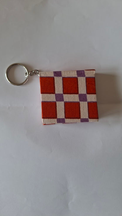 Pocket Size Keychain Diary – Handmade Fabric Mini Journal
