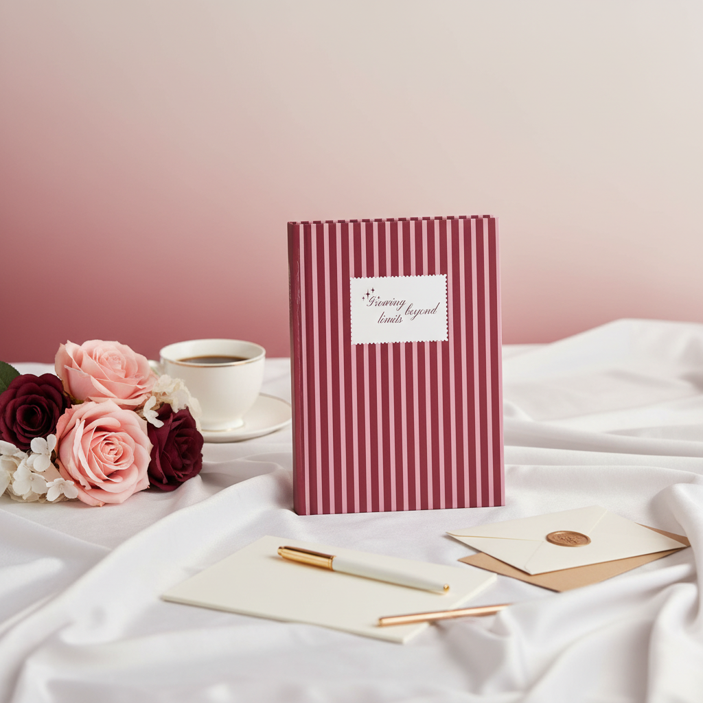 A5 hardbound journal growing beyond limits maroon diary