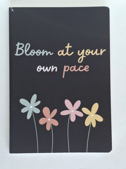 A5 Softbound Diary - Bloom At Your Own Pace Premium Plain Notebook