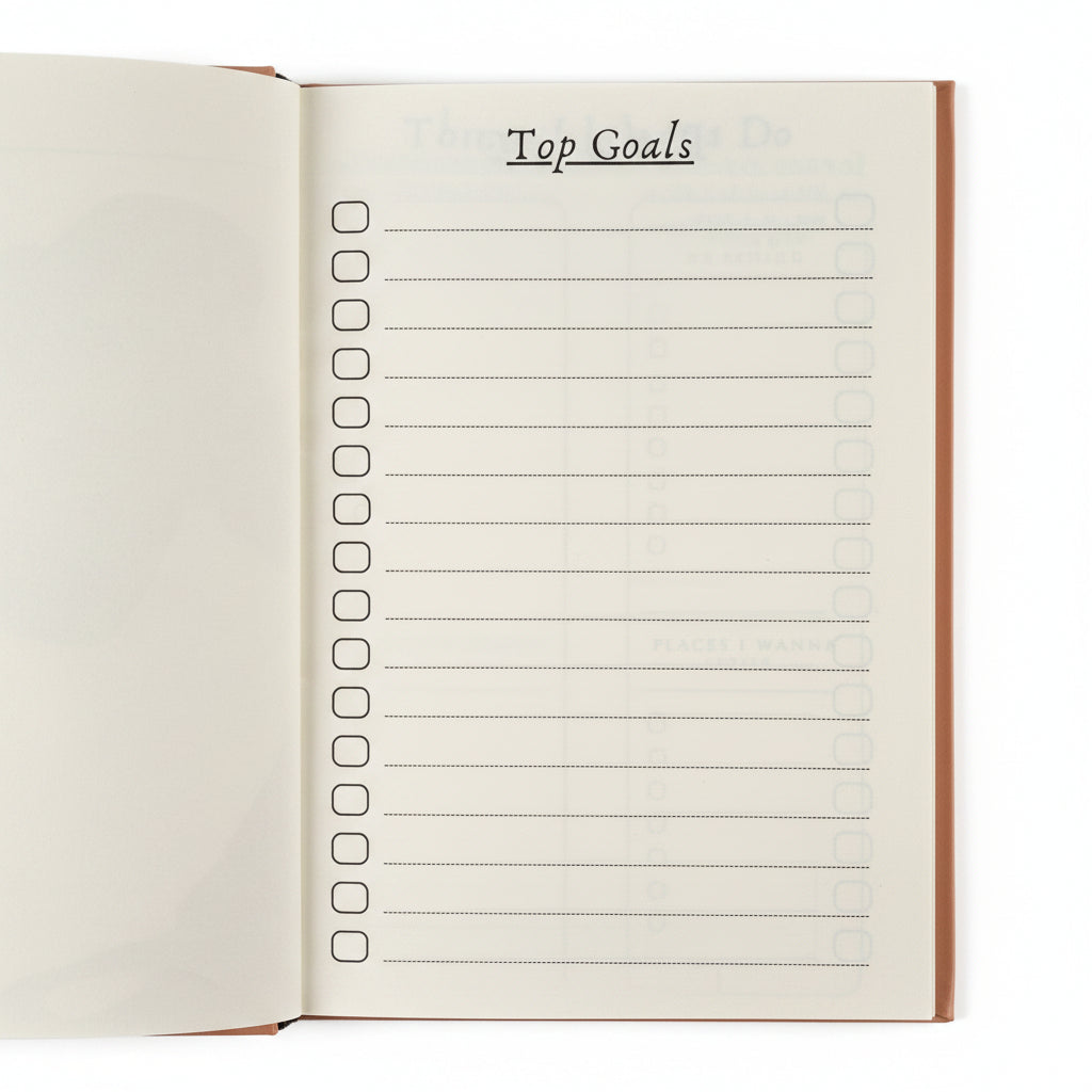 Hard Bound Journal I am Boss-Top Goals  Page