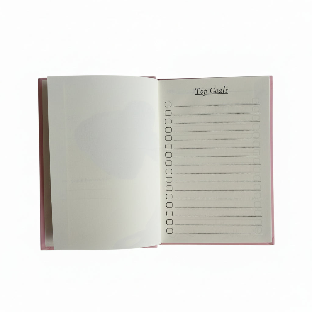 Hardound_Journal_Laughing_Medicine_Top Goals_Page Inside view