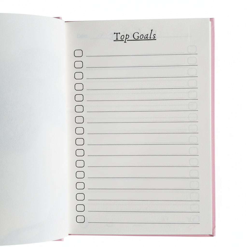 Hardound_Journal_Laughing_Medicine_Top Goals_Page Inside View