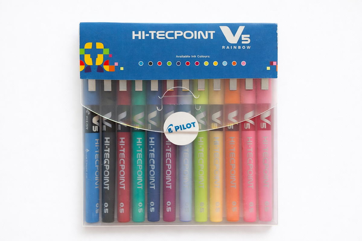 Pilot Hi-Techpoint V5 Rainbow (12 Colorful Gel Pens)