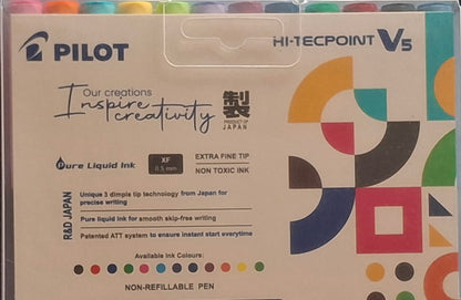 Pilot Hi-Techpoint V5 Rainbow (12 Colorful Gel Pens)