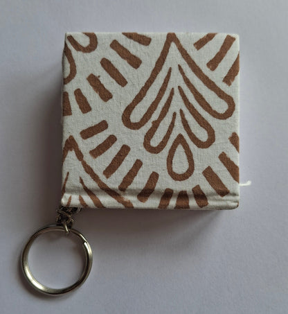Pocket Size Keychain Diary – Handmade Fabric Mini Journal