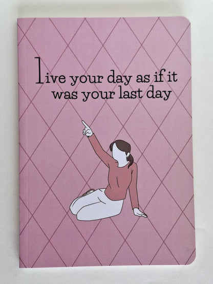 A5 Softbound Diary - Live Your Day Premium Plain Notebook