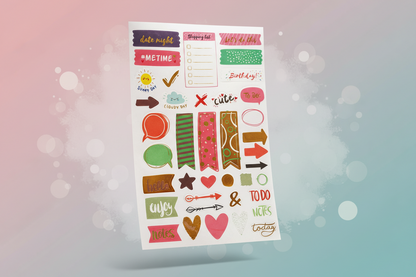 Journal or scrapbook stickers