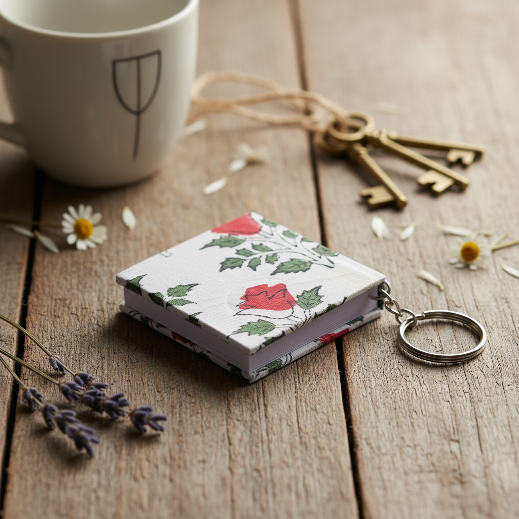Professional Product Photo - Handmade Keychain Fabric Diary
