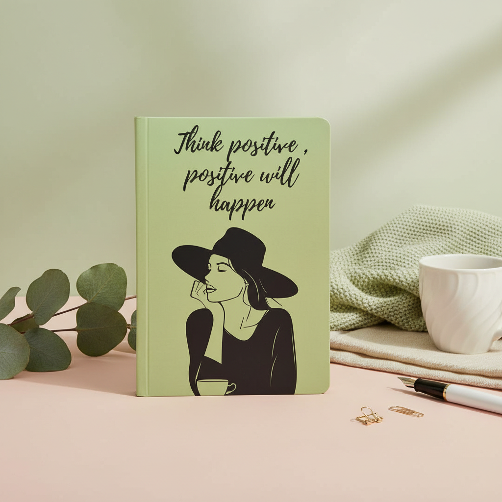 Professional product photo of Think Positive diary