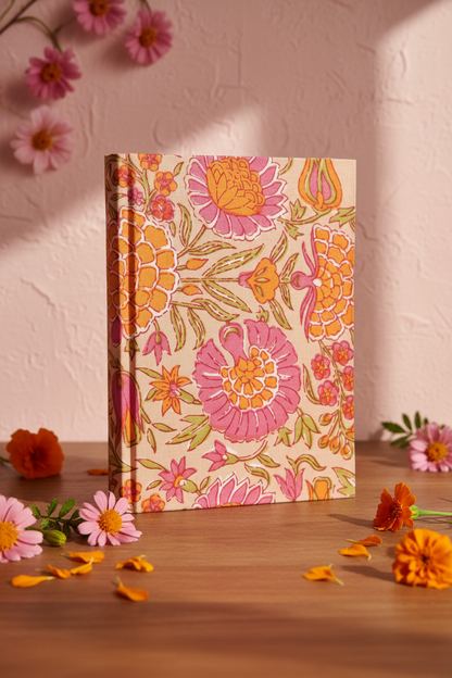 Professional Standing Product Photo - Pink Orange Floral A5 Diary