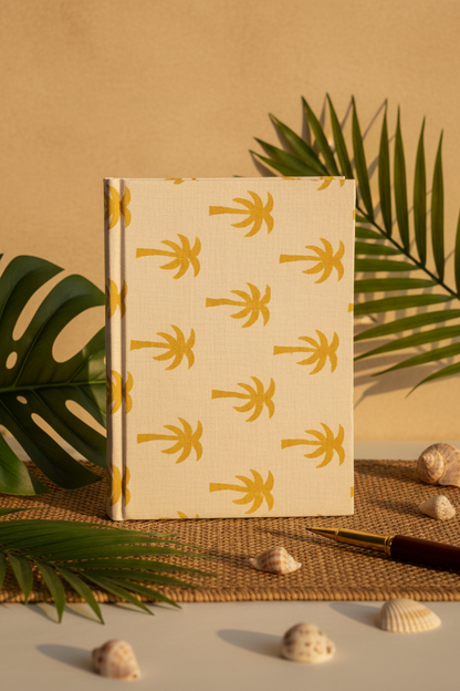 Professional Standing Product Photo - White Gold Palm Tree A5 Diary