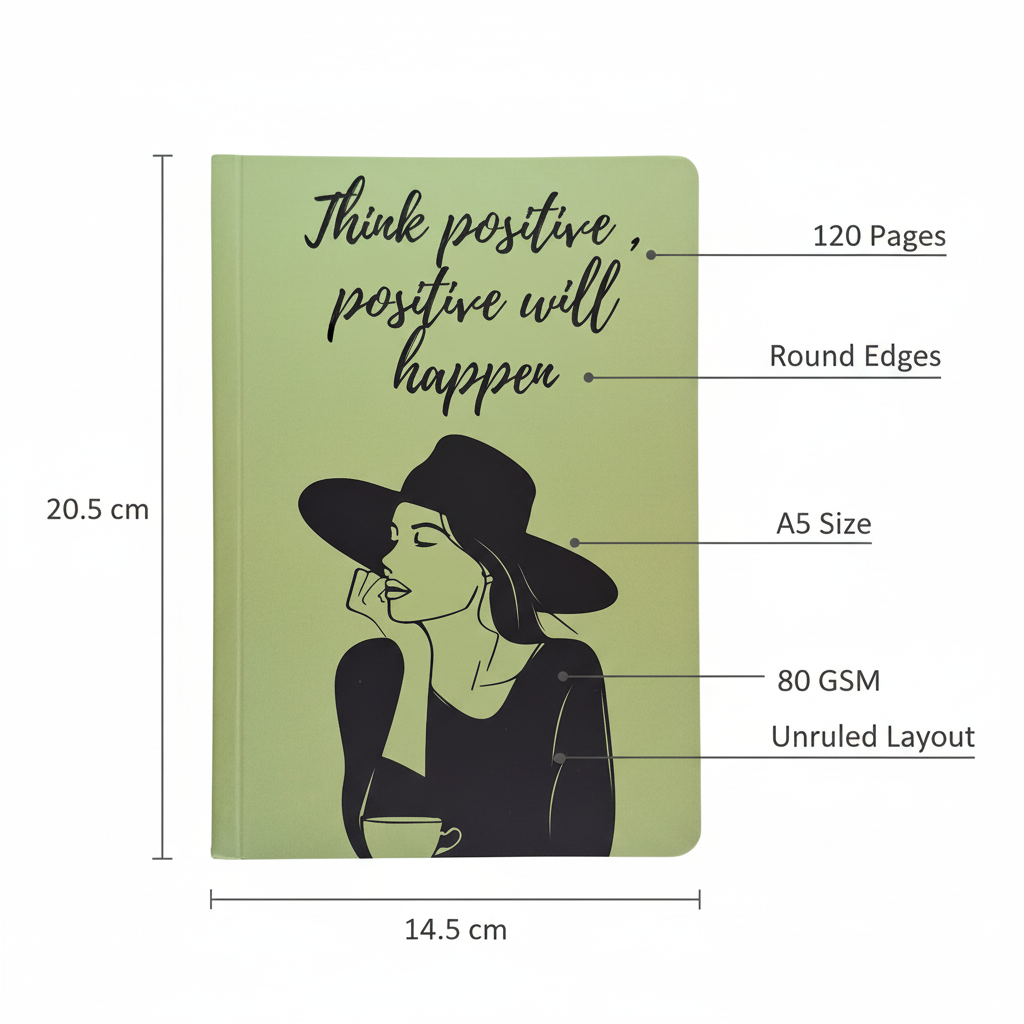 Think Positive Diary – Dimensions & Specs
